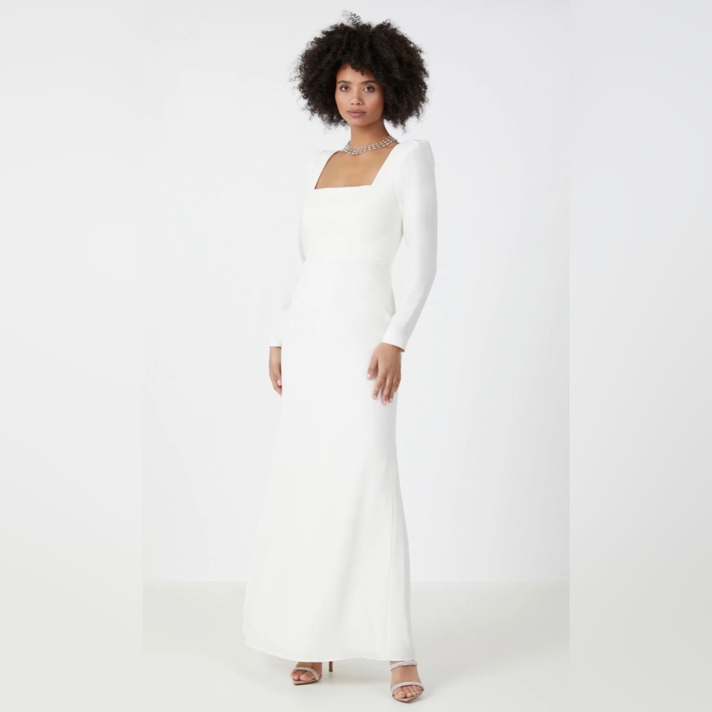 FAYE SQUARE NECK EVENING GOWN
